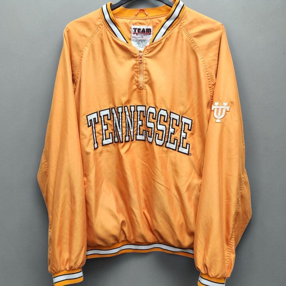 Team Edition Apparel 1/4 Zip Jacket Mens XL Tennessee Vols Orange Vintage 90s